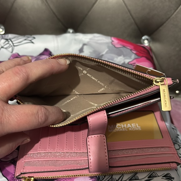 Michael Kors Jet Set Ombré Logo Double Zip Wristlet Wallet Phone Case Hol - Picture 8 of 10